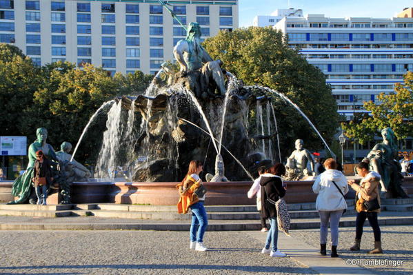 Neptune's fountain, Berlin. A popular place with tourists.