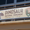 Dinosaur National Monument.  Fossil Bone Quarry site.  100th anniversary banner.