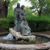 St. Stephen's Green, Dublin.  A fountain representing the Three Fates