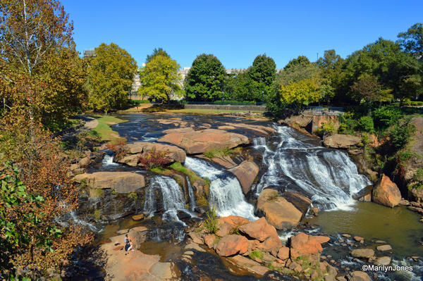 The waterfalls on the Reedy River, Greenville