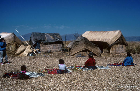 Women selling souvenirs, Uros Island, Lake Titicaca