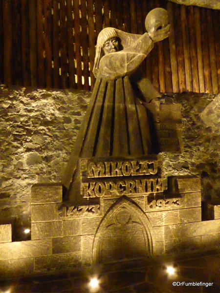 Statue of Copernicus, the astronomer, a Pole. Wieliczka Salt Mine