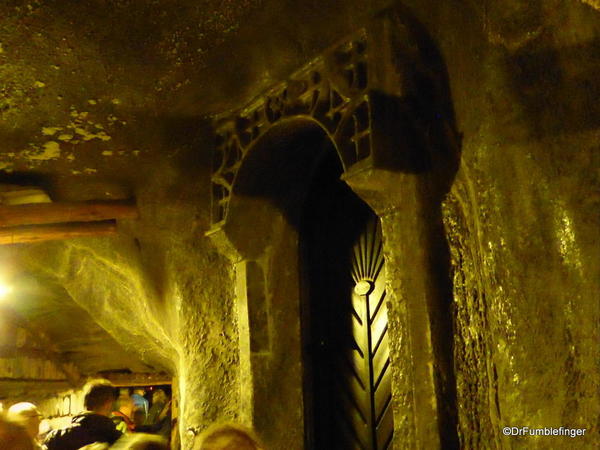 Entrance to a chapel carved from the rock, Wieliczka Salt Mine