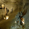 Ancient miners used flames on long sticks to ignite dangerous pockets of methane gas.  Wieliczka Salt Mine