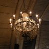Chandelier whose crystals are made of purified salt