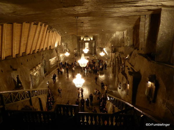 Chapel of St. Kinga, Wieliczka Salt Mine. The largest and most glamorous chamber in the mine.
