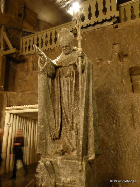 Chapel of St. Kinga, Wieliczka Salt Mine. Statue of Pope John Paul II.