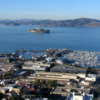 View of San Francisco from the Coit Tower.: Pictured is Alcatraz and Pier 39.