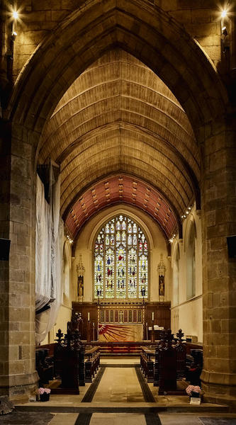 Chancel and Sanctuary and window.