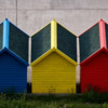 Beach huts at West Cliff.