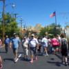Walking along Route 66 into Radiator Springs, Cars Land, Disney California Adventure Park