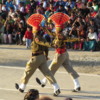 Border Officers at the Wagah Border flag lowering ceremony, India &amp; Pakistan