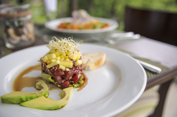 Costa Rica Playa Carrillo Hotel Healthy Food Lunch Table Tuna Tartare