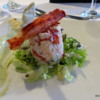 King Crabe served on mote wheat with cilantro dressing, grissini with herbs