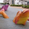 Sidewalk Fish Sculptures
