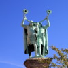 Rathaus Square.  Lur Blowers Sculpture