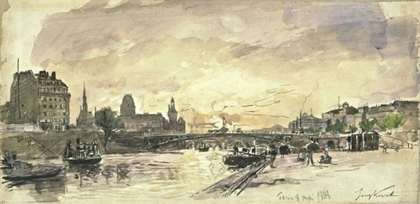 Johan-Barthold-Jongkind-View-of-Paris-docks