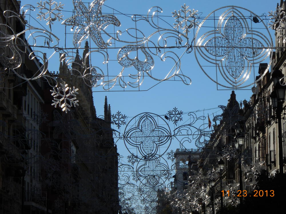 Christmas decorations, Seville, Spain