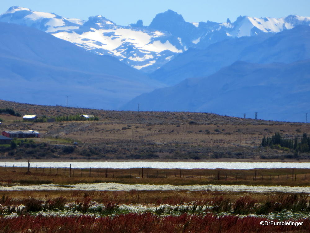 El Calafate, Argentina.  Our first view of the ice and snow covered Andes