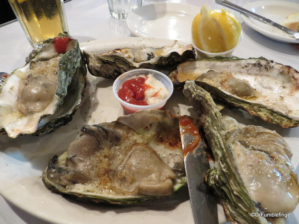 BBQ grilled oysters, Monterey's Fish House, California