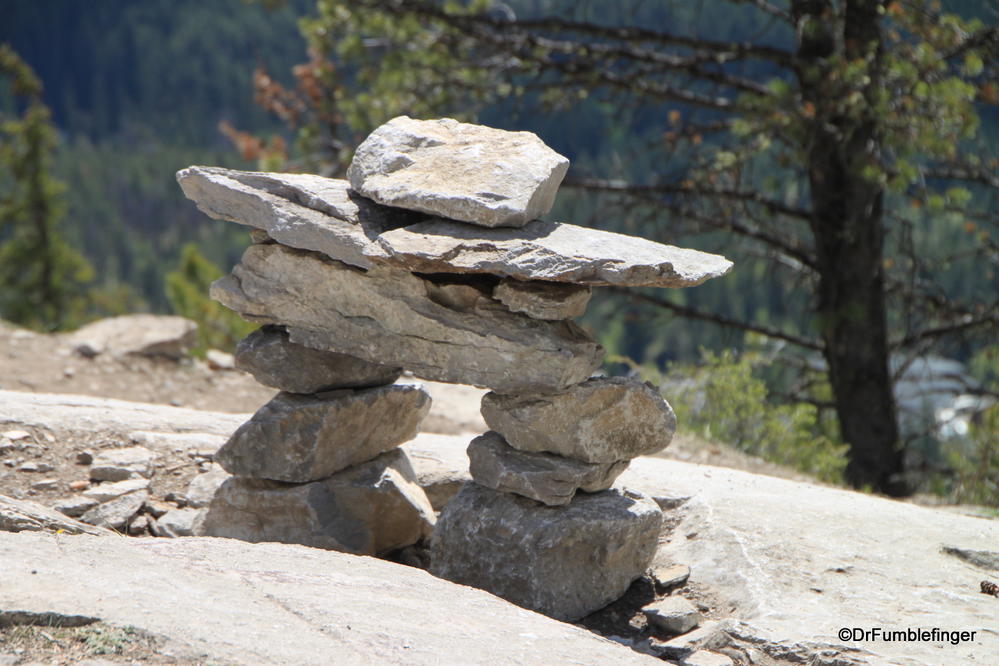 Inukshuk on top of Tunnel Mountain, Banff National Park