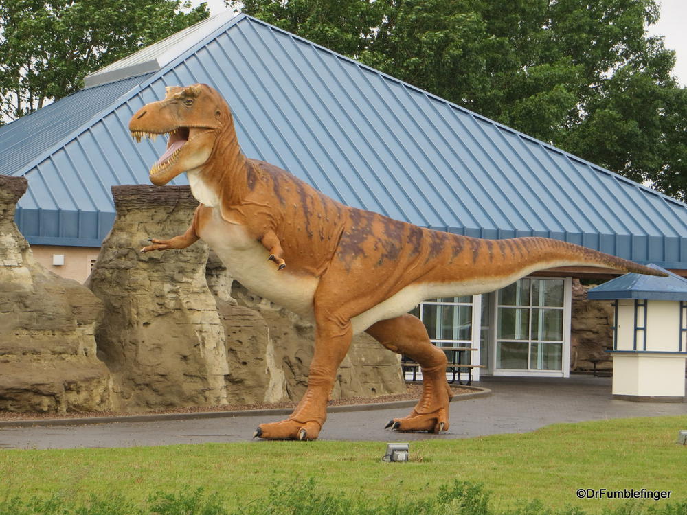 Dinosoaur stalking the Visitor Center, Milk River, Alberta