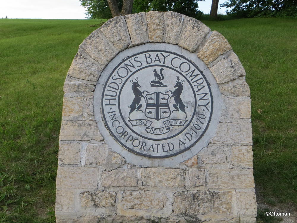 Lower Fort Garry National Historic Site, Manitoba, Canada.  The historic Hudson's Bay Company seal