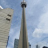 The massive CN Tower dominates Toronto's skyline