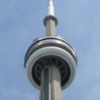 Closer view of the top of the CN Tower