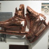 The great Bobby Orr's bronzed skates.  Hockey Hall of Fame, Toronto, Canada