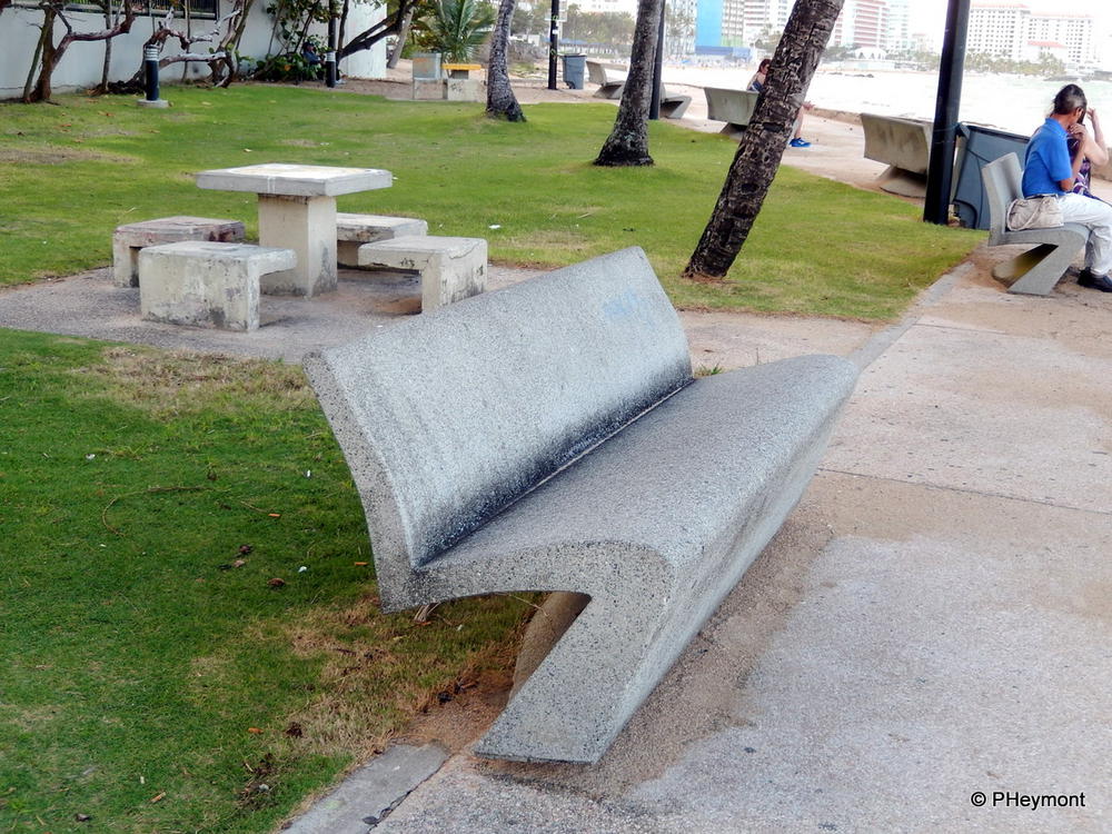 All-in-one benches and picnic furniture, Condado Beach