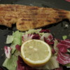 Breaded swordfish, Palermo style.  Wonderful!