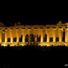 View of the Concord Temple in Agrigento, lite up at night.  This photo was taken from our hotel room's balcony at the Villa Athena