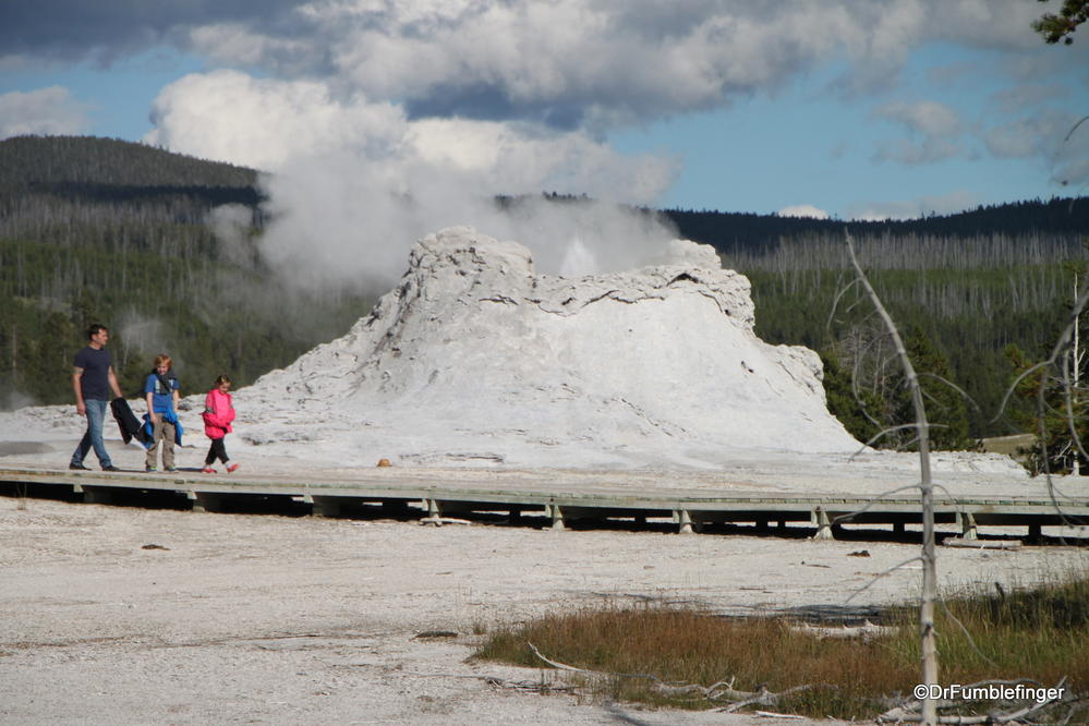The massive "Castle Geyser" has built quite a crater for itself, Upper Geyser Basin, Yellowstone National Park