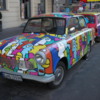 Trabants are developing a cult following in Germany.  Not sure why, but they're fun when decorated like this.