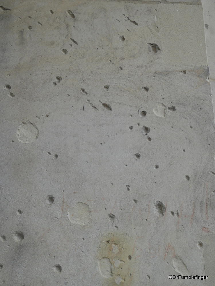 You'll still find bullet holes from WWII all over former East Berlin