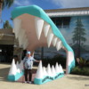 Classic entrance to Gatorland, Orlando, Florida.  My dad provides size perspective