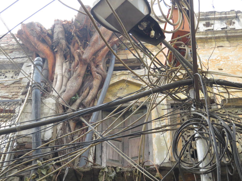 This is where your calls for tech support get routed.  Wiring on street of Old Delhi.