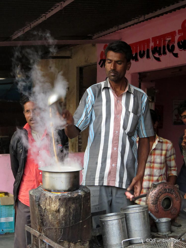 Street vendor making Chai, Jojawar, Rajasthan