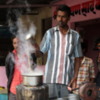Street vendor making Chai, Jojawar, Rajasthan