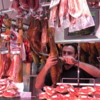 Slicing jamon (an art), La Boqueria Market, Barcelona