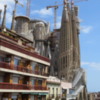 View from our Barcelona apartment rental (La Sagrada Familia)