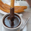 Delicious warm churros and thick hot chocolate at Chocolateria San Gines