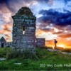 Sunset last night, Codger Castle, Northumberland.