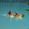 Canoeing on the turquoise water of Emerald Lake, Yoho National Park