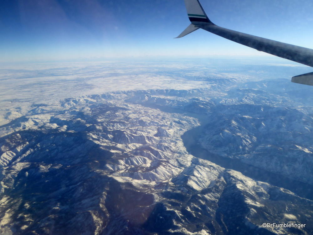 Flying over the Kootenay Rockies, winter