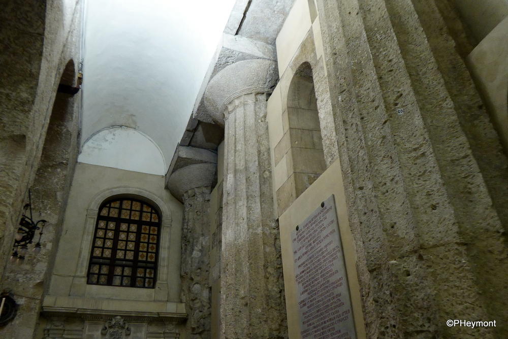Greek columns in Siracusa cathedral