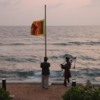Lowering of the flag at sunset, Galle Face Hotel, Colombo