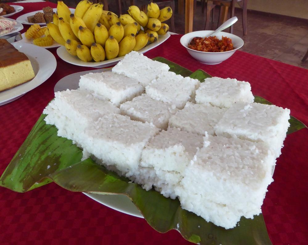 Celebrating Sinhalese New Year in Sri Lanka!  Coconut milk rice and bananas are part of the celebration