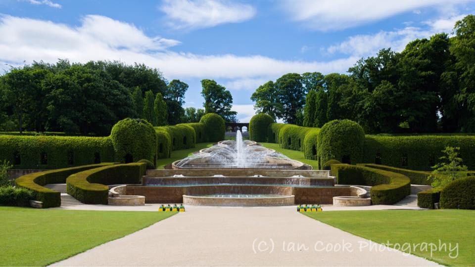 The Grand Cascade, The Alnwick Garden Northumberland, this morning prior to opening to the public